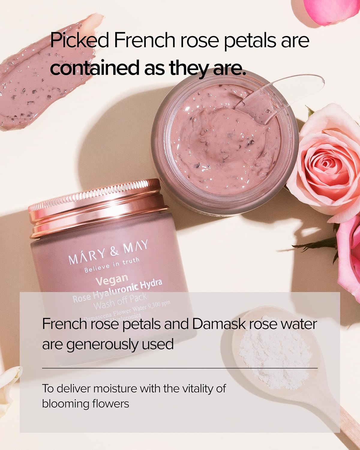 MARY & MAY Rose Hyaluronic Hydra Wash Off Pack