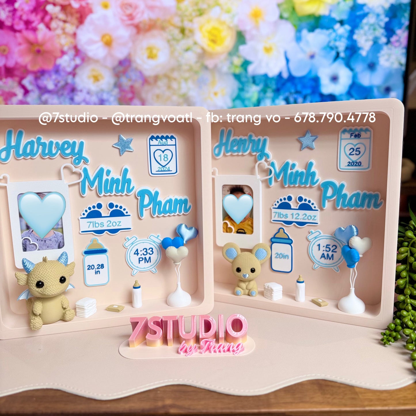 Birth Stats Box nursery with photo