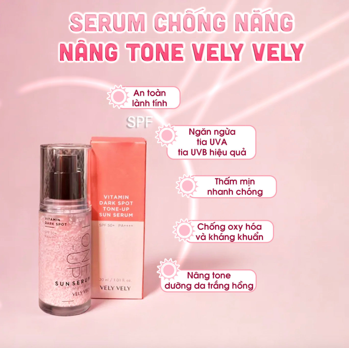 VELY VELY Vitamin Dark Spot Tone Up Sun Serum SPF50