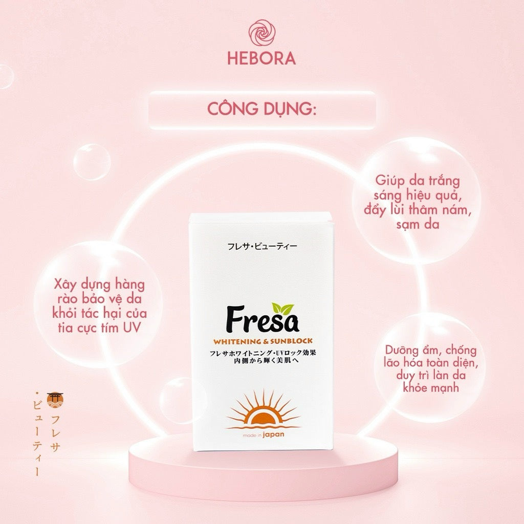 FRESA Whitening & Sunblock - Viên uống Fresa hỗ trợ dưỡng sáng, bảo vệ da