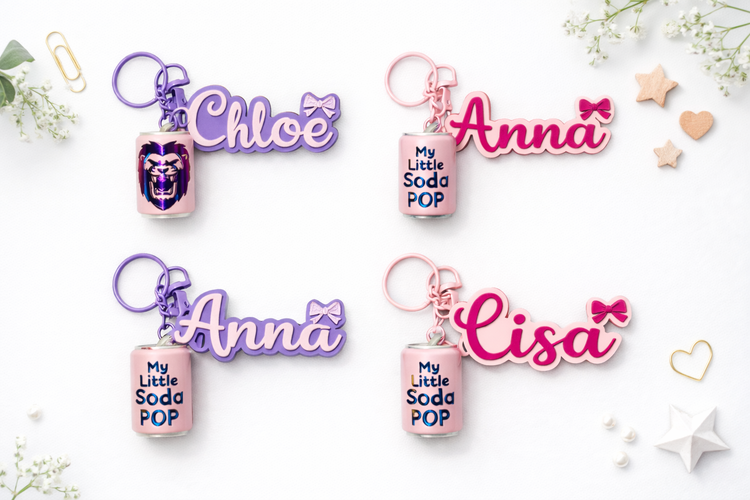 SODA POP Custom Name Keychain