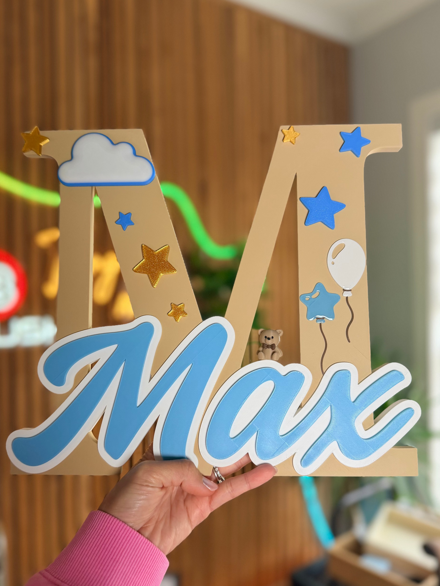 Name with Bear Stars theme