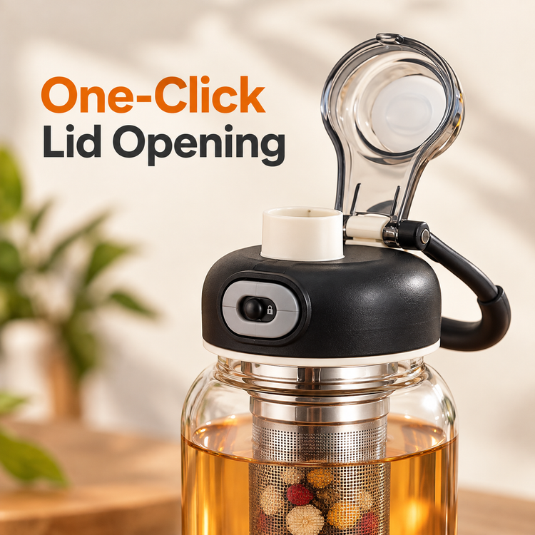 Bình Pha Trà Thủy Tinh – Glass Tea Infuser Bottle (800 mL)