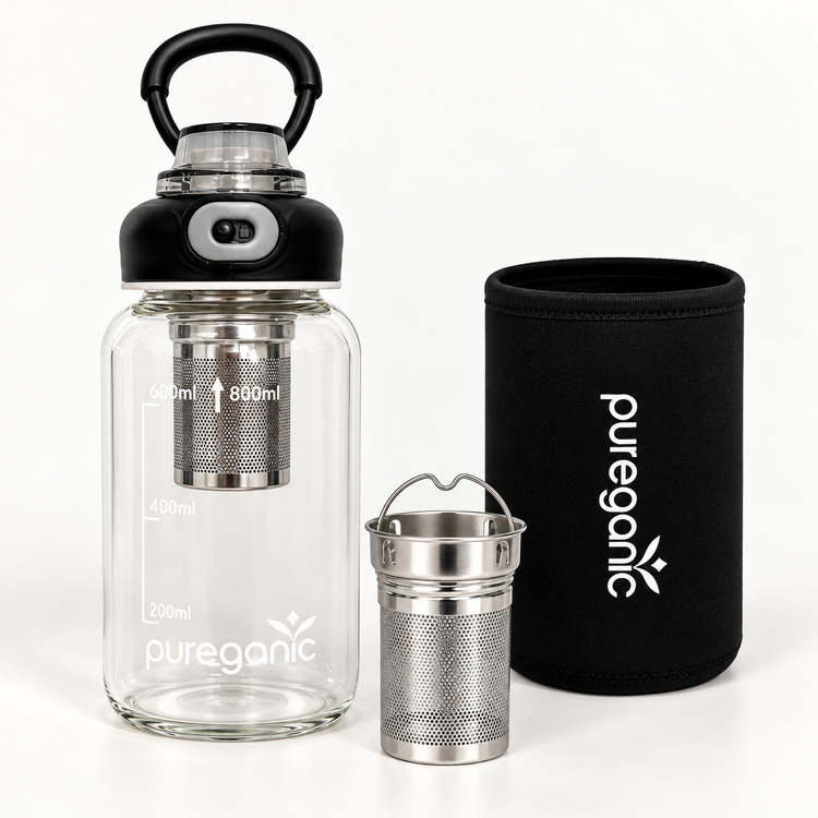 Bình Pha Trà Thủy Tinh – Glass Tea Infuser Bottle (800 mL)
