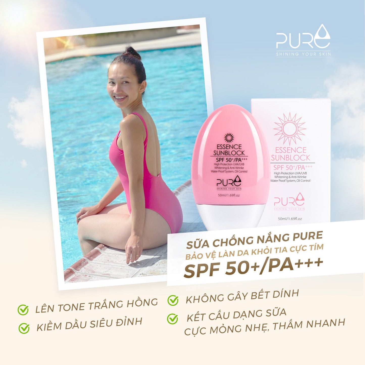 PURE Essence Sunblock - Sữa chống nắng